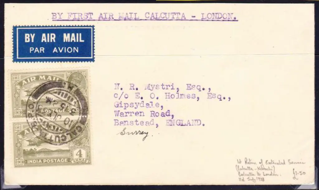 1933 (2nd July) Calcutta to Karachi & onto London ... Image 1++