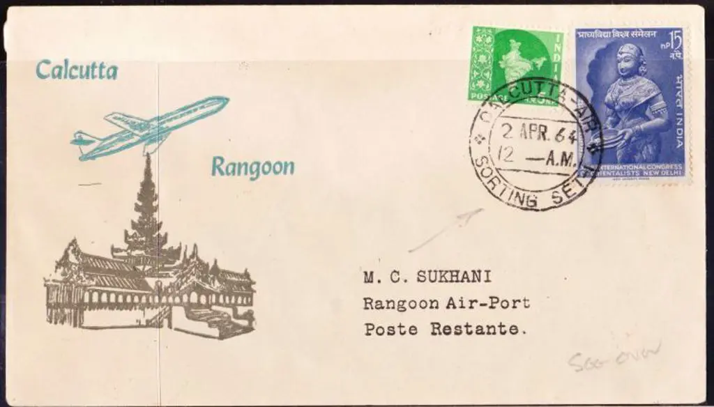 1964 (2nd April) Calcutta to Rangoon intermediate ... Image 1++