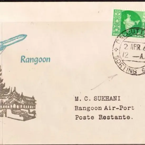 1964 (2nd April) Calcutta to Rangoon intermediate ...