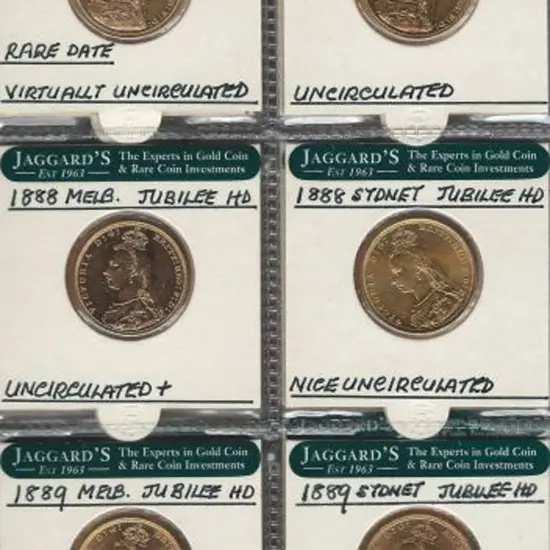 1887-1893 QV Sovereigns set of 14 in folder for ...