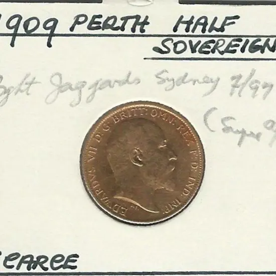 1909 KEVII Half Sovereign from Perth. VF