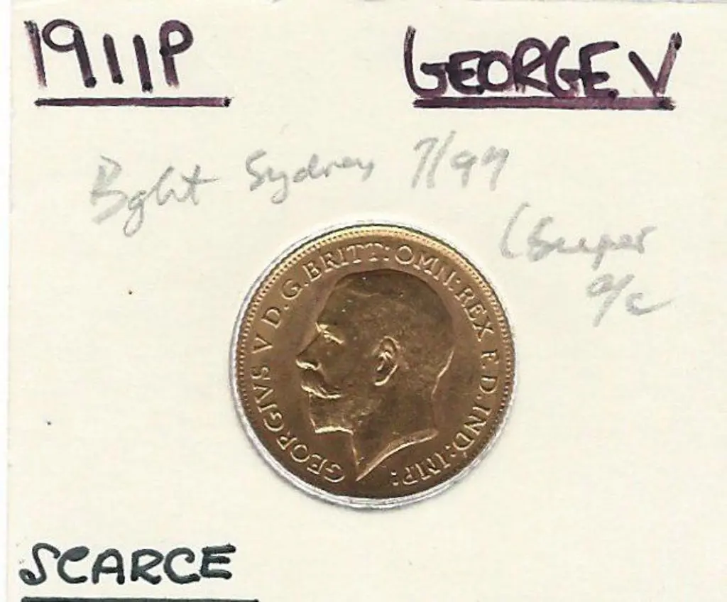 1911 KGV Half Sovereign from Perth. EF Image 1++