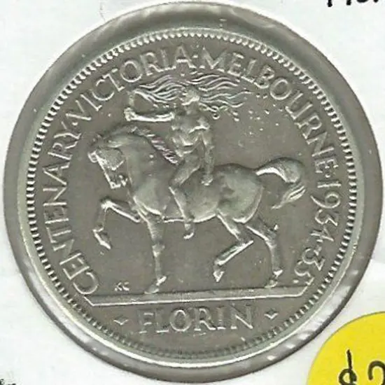 1934/35 Melbourne Centennial Florin. VF