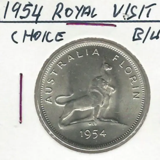 1954 Royal Visit Florin. Choice Unc