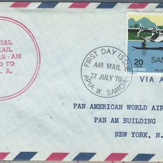 1970-1985 Range of Pan-Am flight covers with ...