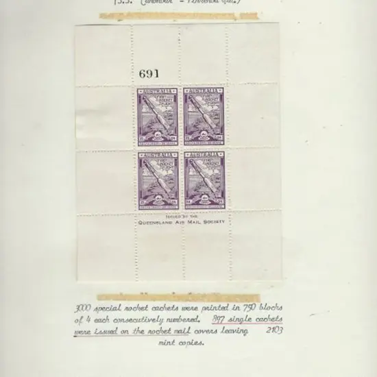 Rocket Mail 1934-1937 range of vignettes in ...