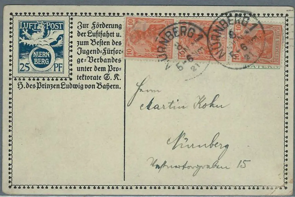 1912 (14th Oct) & 1921 (5th June) Bavarian Air ... Image 1++