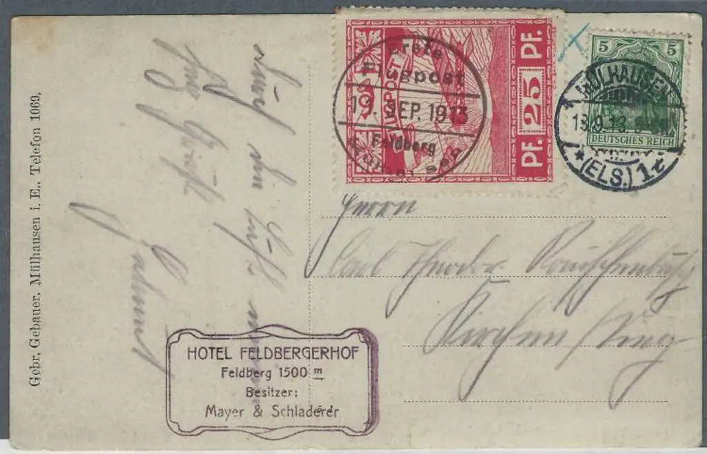 1913 (11th Sept) German Feldberg-Mulhausen First ... Image 1++
