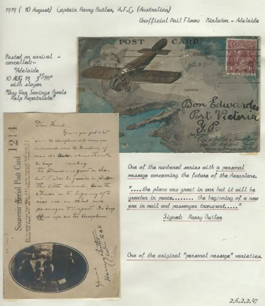 1919 (10th Aug) Minlaton to Adelaide Harry Butler ... Image 1++