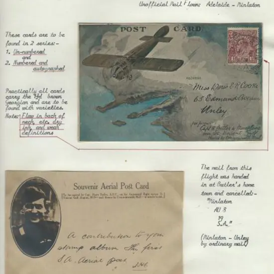 1919 (6th Aug) Adelaide to Minlaton Harry Butler ...