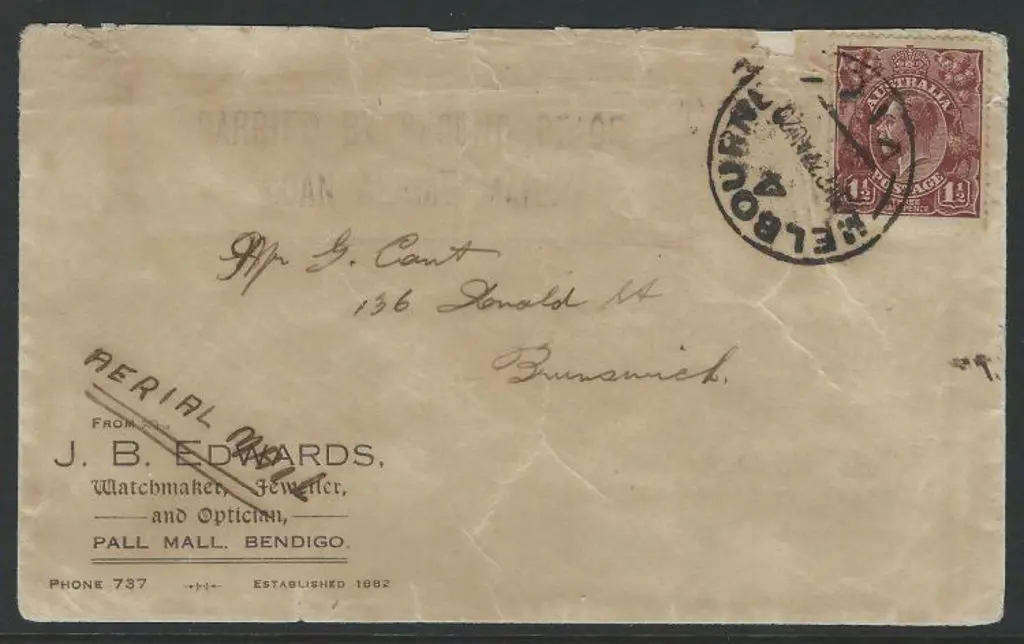 1920 (27th Aug) Serpentine to Melbourne "Peace ... Image 1++