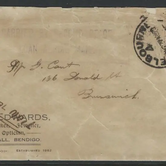 1920 (27th Aug) Serpentine to Melbourne "Peace ...