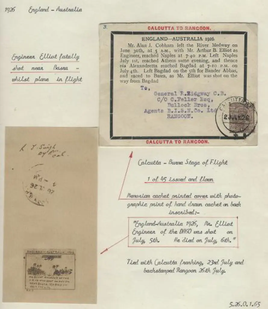 1926 (30th June) Calcutta to Rangoon Cobham ... Image 1++