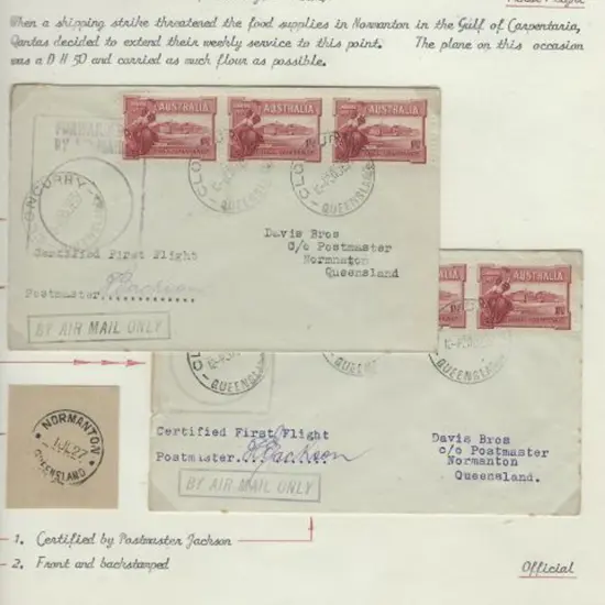 1927 (1st July) Cloncurry to Normanton, Queensland ...