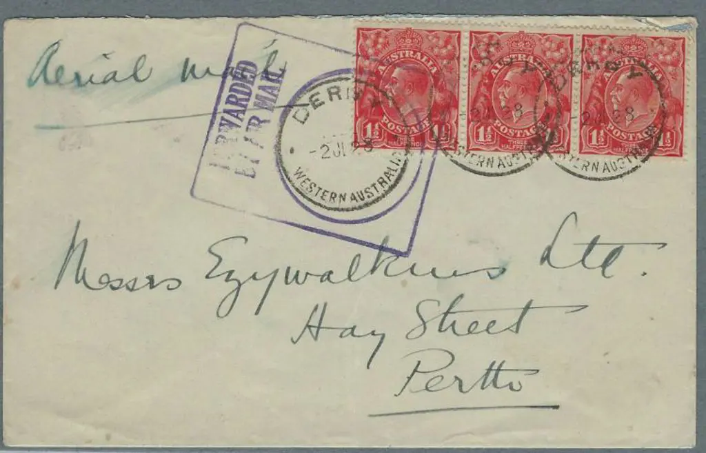 1928 (2nd July) Derby to Perth cover bearing strip ... Image 1++