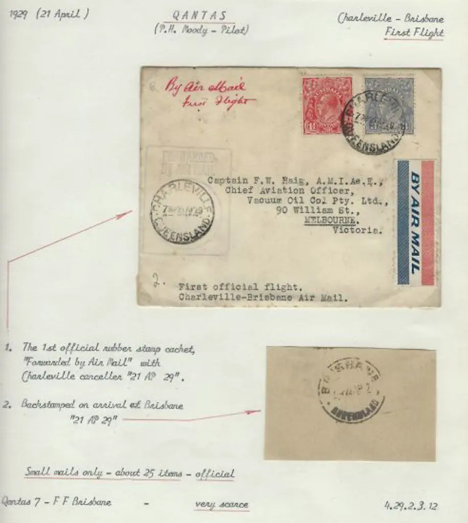 1929 (21st April) Charleville to Brisbane Qantas ... Image 1++