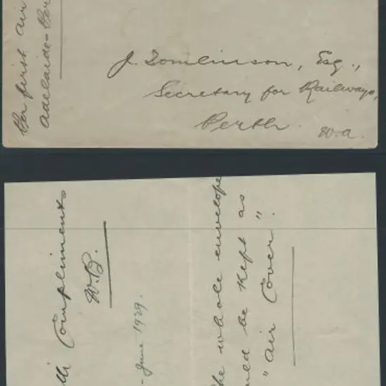 1929 (2nd June) Adelaide to Perth cover with 3d ...