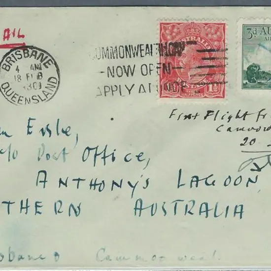 1930 (20th Feb) Camooweal to Anthony's Lagoon ...