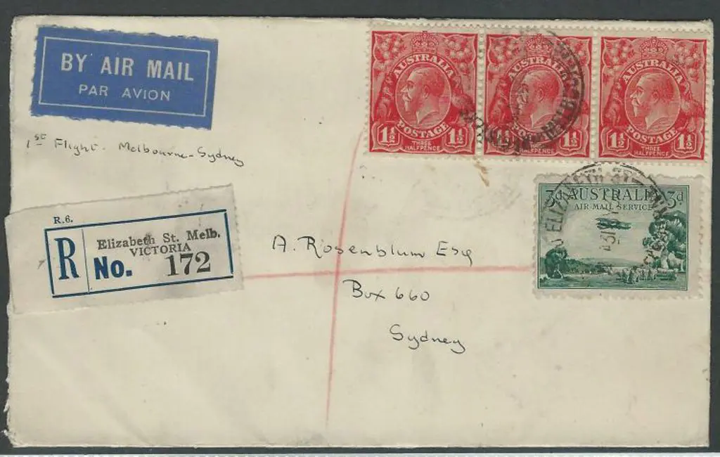 1930 (1st June) Melbourne to Sydney ANA First Air ... Image 1++