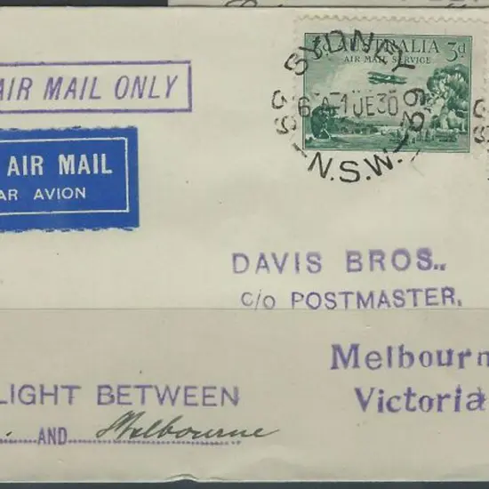 1930 (1st June) Sydney to Melbourne x 3 with ...
