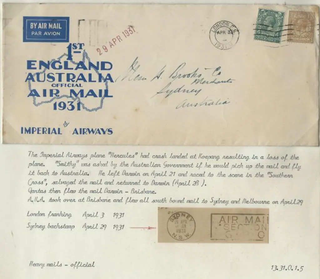 1931 (25th Apr) London to Australia Imperial ... Image 1++