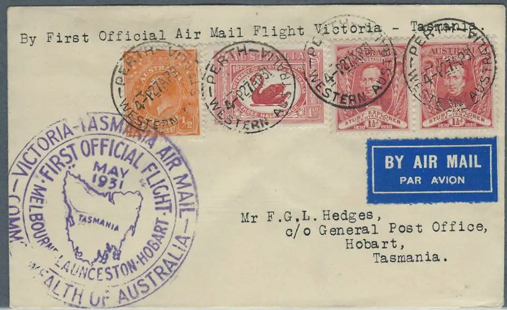 1931 (1st-2nd May) Hobart to Melbourne & return ... Image 1++