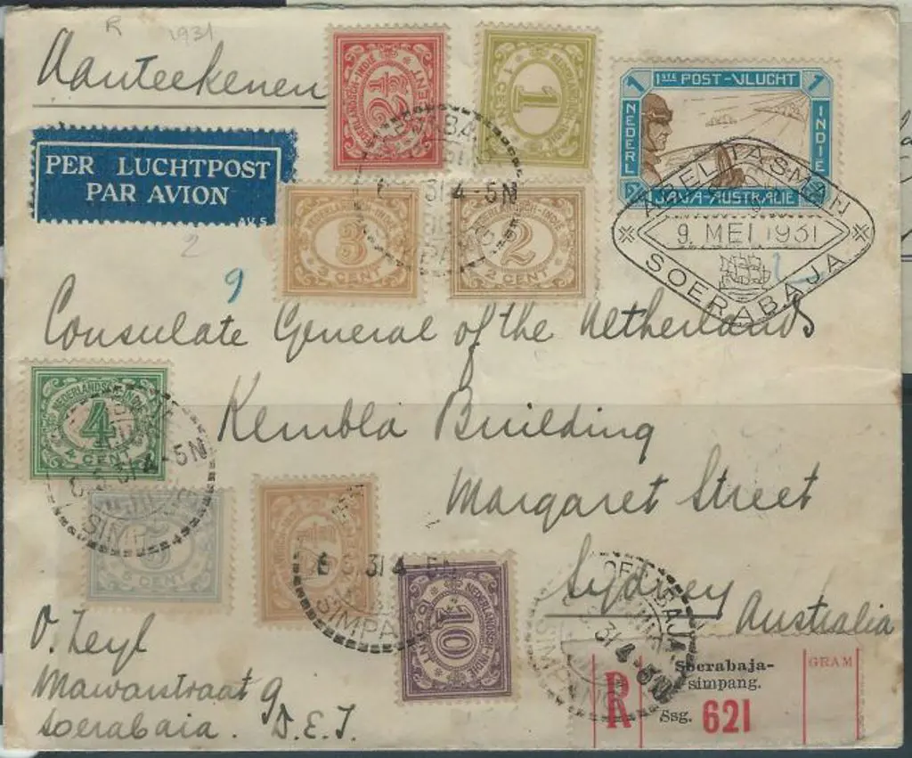 1931 (8th May) KLM Java to Australia x 3 all ... Image 1++