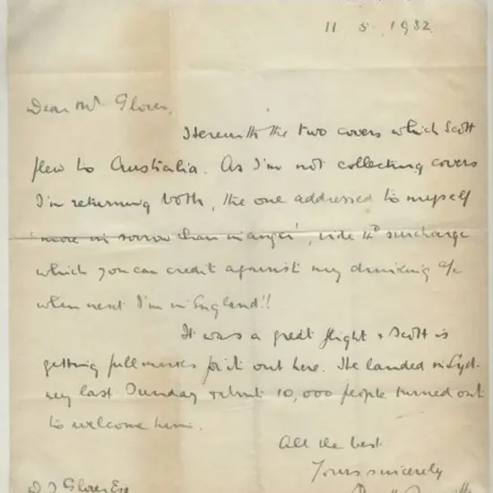 1932 (11th May) Original letter from Keith Smith ...