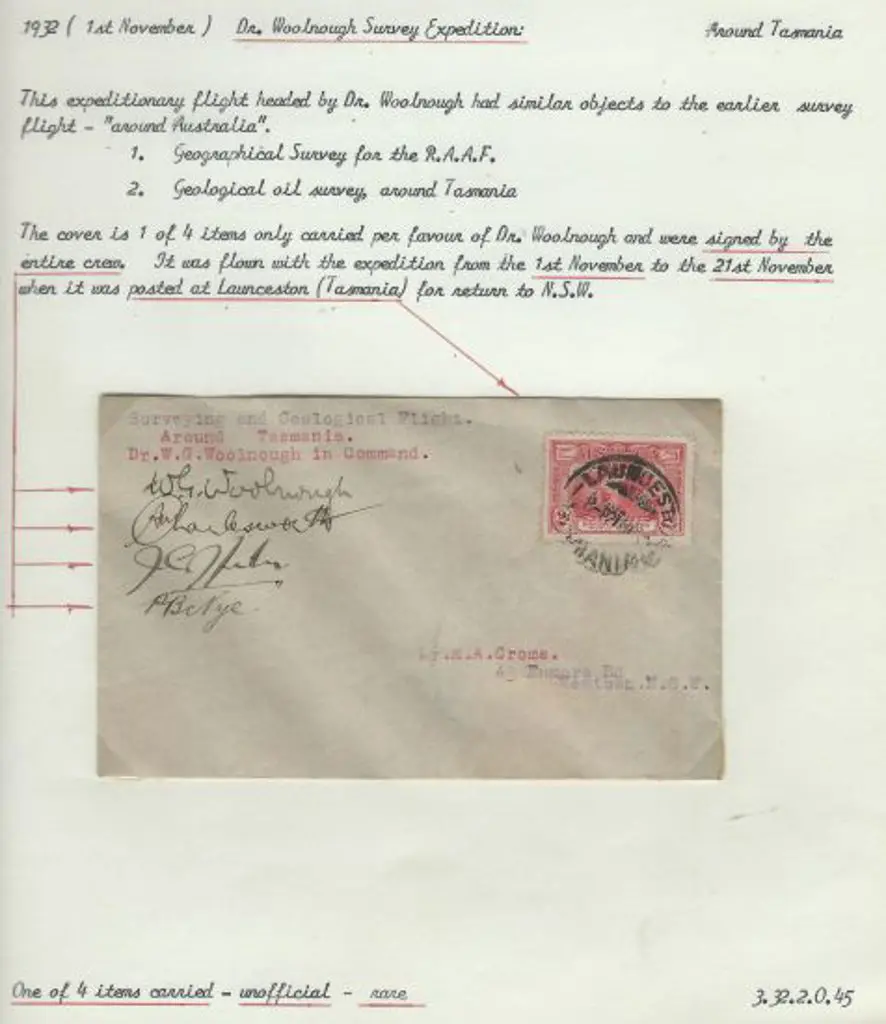 1932 (1st Nov) Woolnough Survey Expedition flight ... Image 1++
