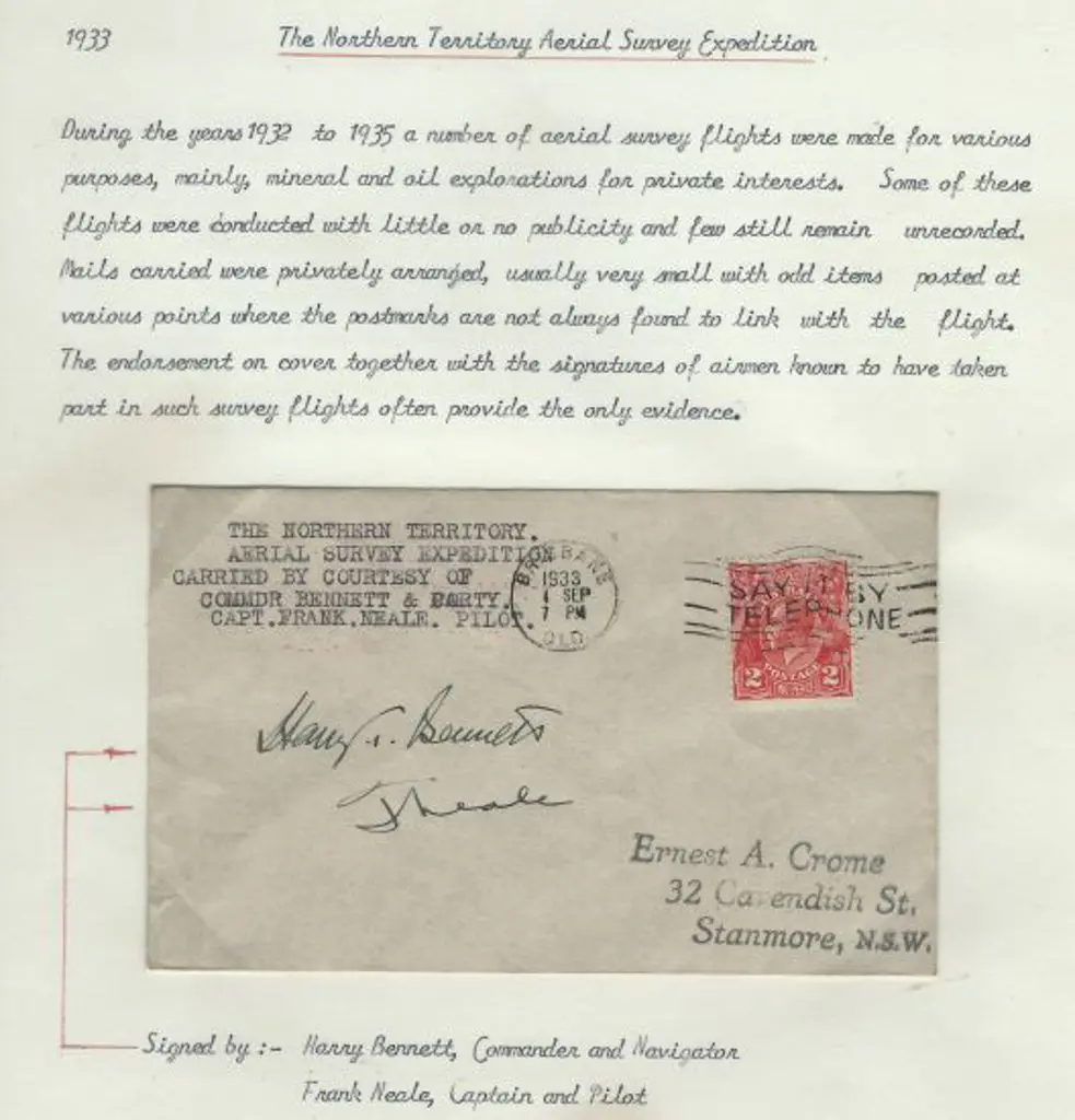 1933 (1st Sep) Northern Territory Aerial Survey ... Image 1++