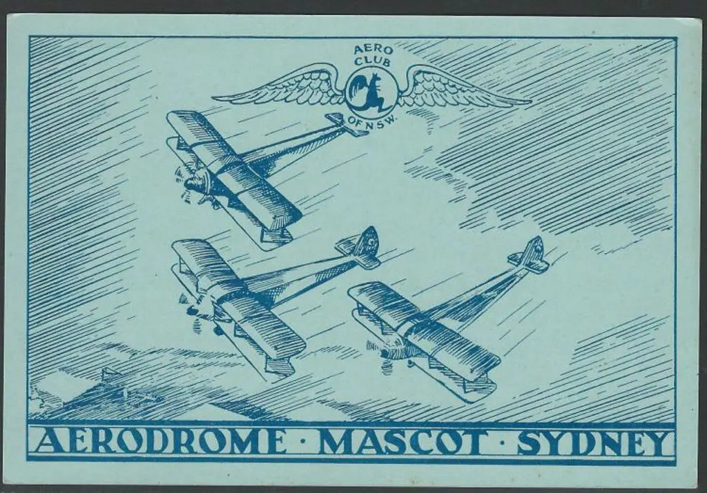 1933 (30th Sep) Mascot Aerial Derby card in blue. ... Image 1++