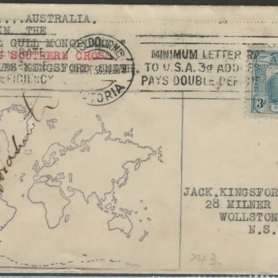 1933 (4th Oct) England to Australia Kingsford ...