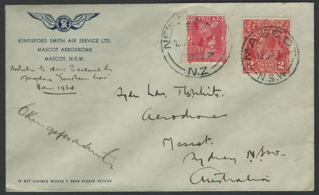 1934 (13th Jan) Australia to NZ on the third ... Image 1++
