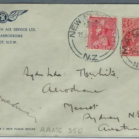 1934 (13th Jan) Australia to NZ on the third ...