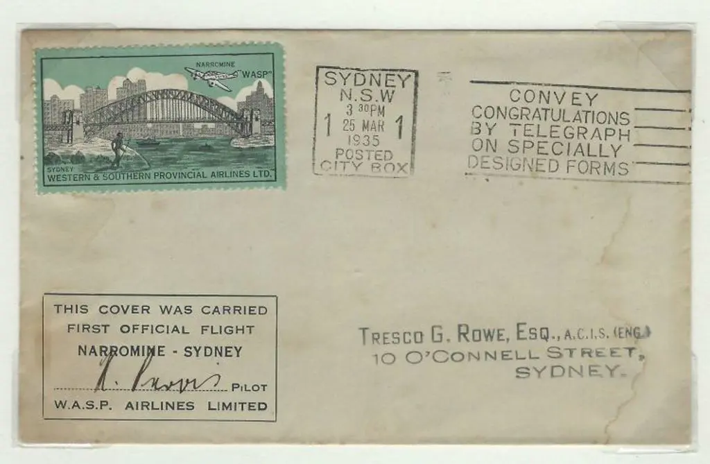 1935 (25th March) Narromine to Sydney WASP ... Image 1++