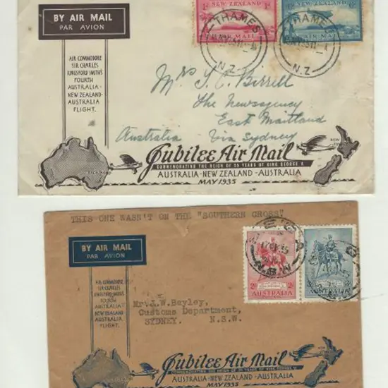 1935 (18th May) New Zealand to Australia Kingsford ...