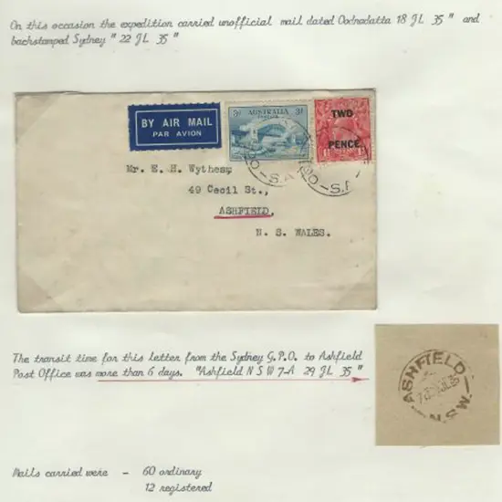 1935 (18th July) Oodnadatta to Sydney on 3rd ...