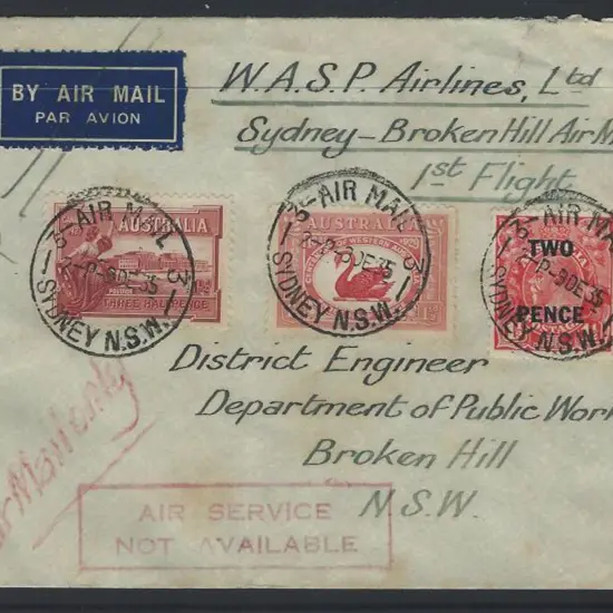 1935 (12-17th Dec) Sydney to Broken Hill WASP ...
