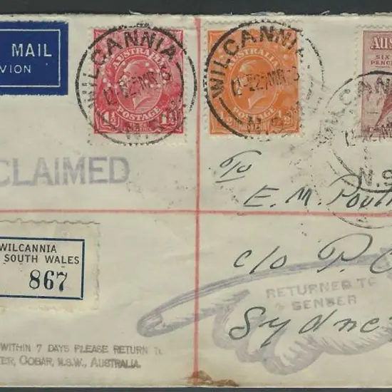 1936 (27th March) Wilcannia to Sydney intermediate ...