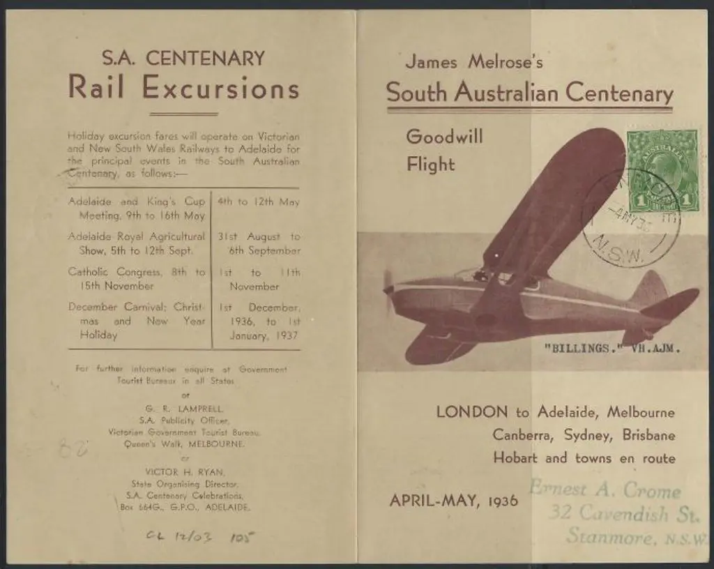 1936 (Apr-May) James Melrose's S.A. Centenary ... Image 1++