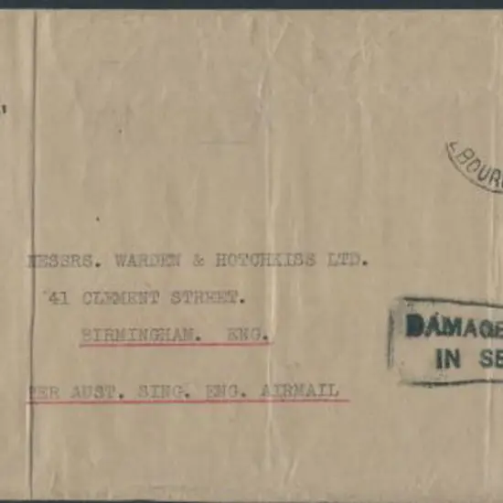 1936 (22nd Aug) Imperial Airways Australia to ...