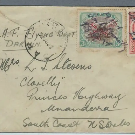 1936 (1st Sept) Papua to Australia by RAAF ...