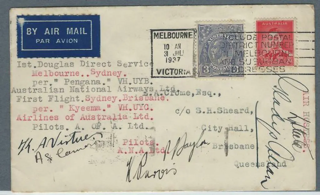 1937 (2nd Aug) Sydney to Brisbane inaugural flight ... Image 1++