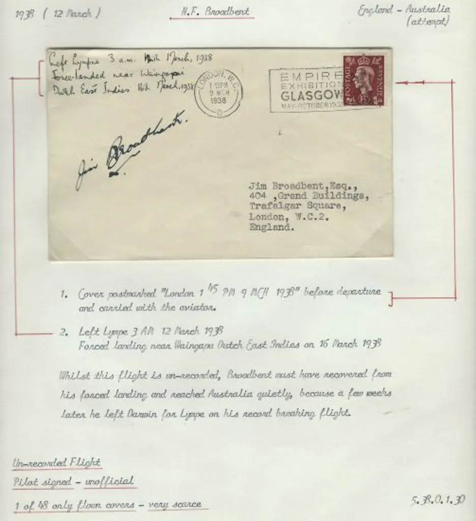 1938 (12th Mar) England to Dutch East Indies but ... Image 1++