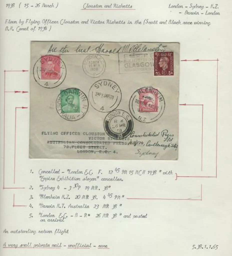1938 (15th Mar) England to Australia to New ... Image 1++