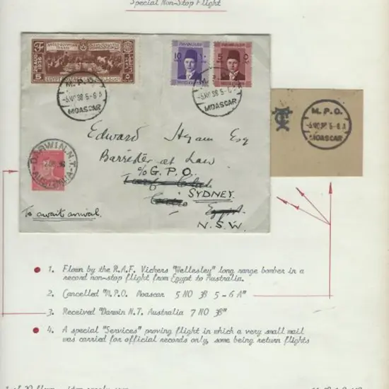 1938 (5th Nov) Egypt to Australia RAF Special ...