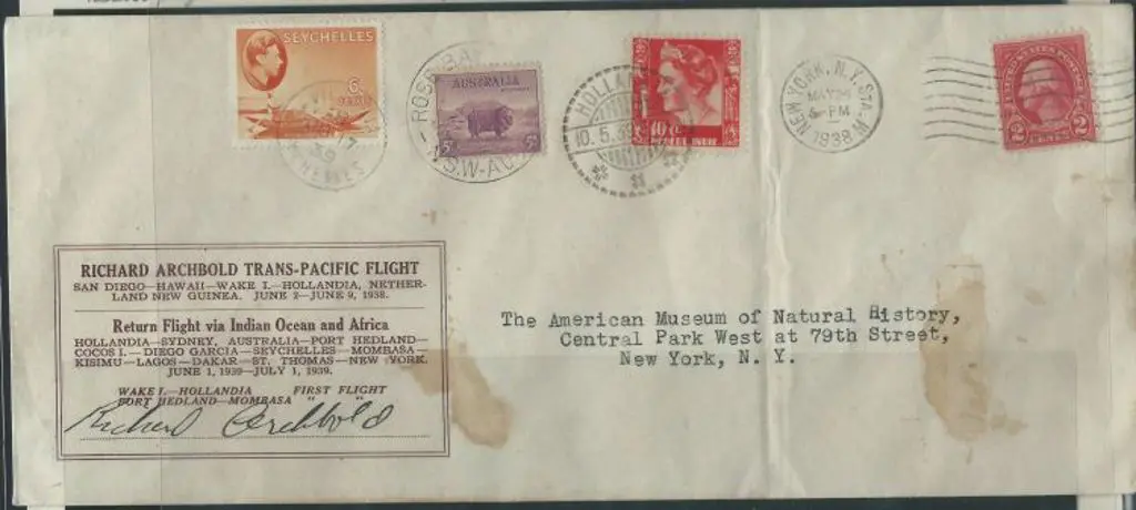 1939 (3rd June) USA to USA via Australia, ... Image 1++