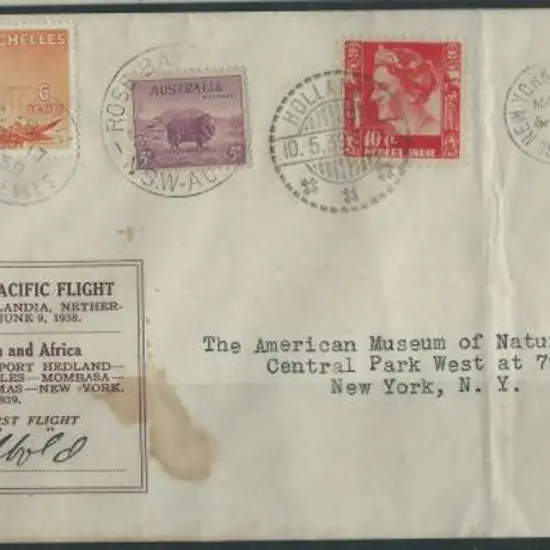 1939 (3rd June) USA to USA via Australia, ...