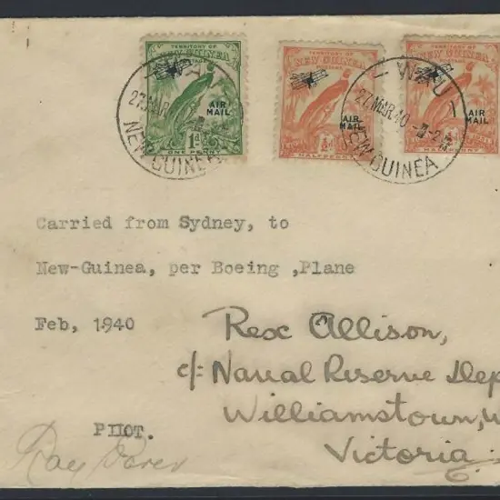 1940 (27th March) Australia to New Guinea by ...