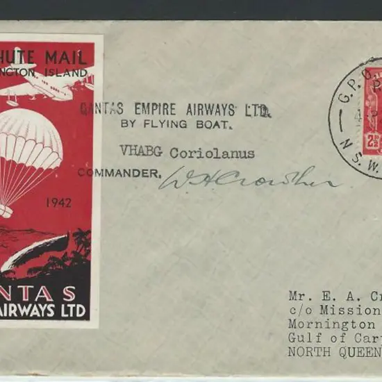 1942 (23rd Dec) Sydney to Mornington Island Qantas ...